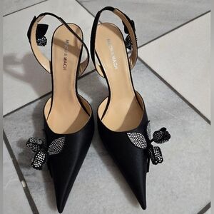 Mach and Mach wonder tulip satin slingback pumps